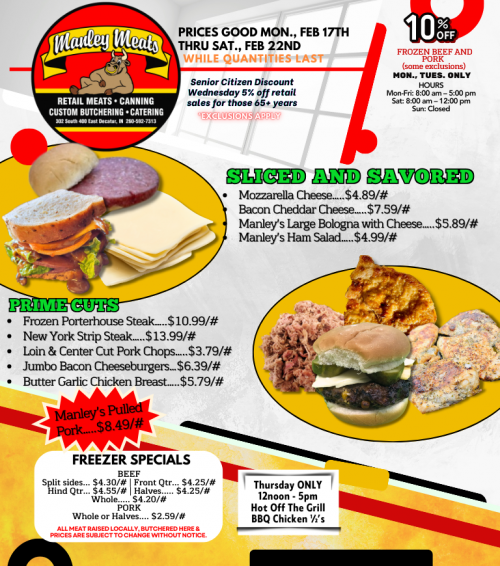 Manley Meats Weekly Specials